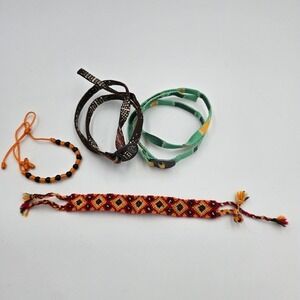Chaco Friendship Bracelet Lot Woven Braided String Beads Boho‎ Hippie Adjustable